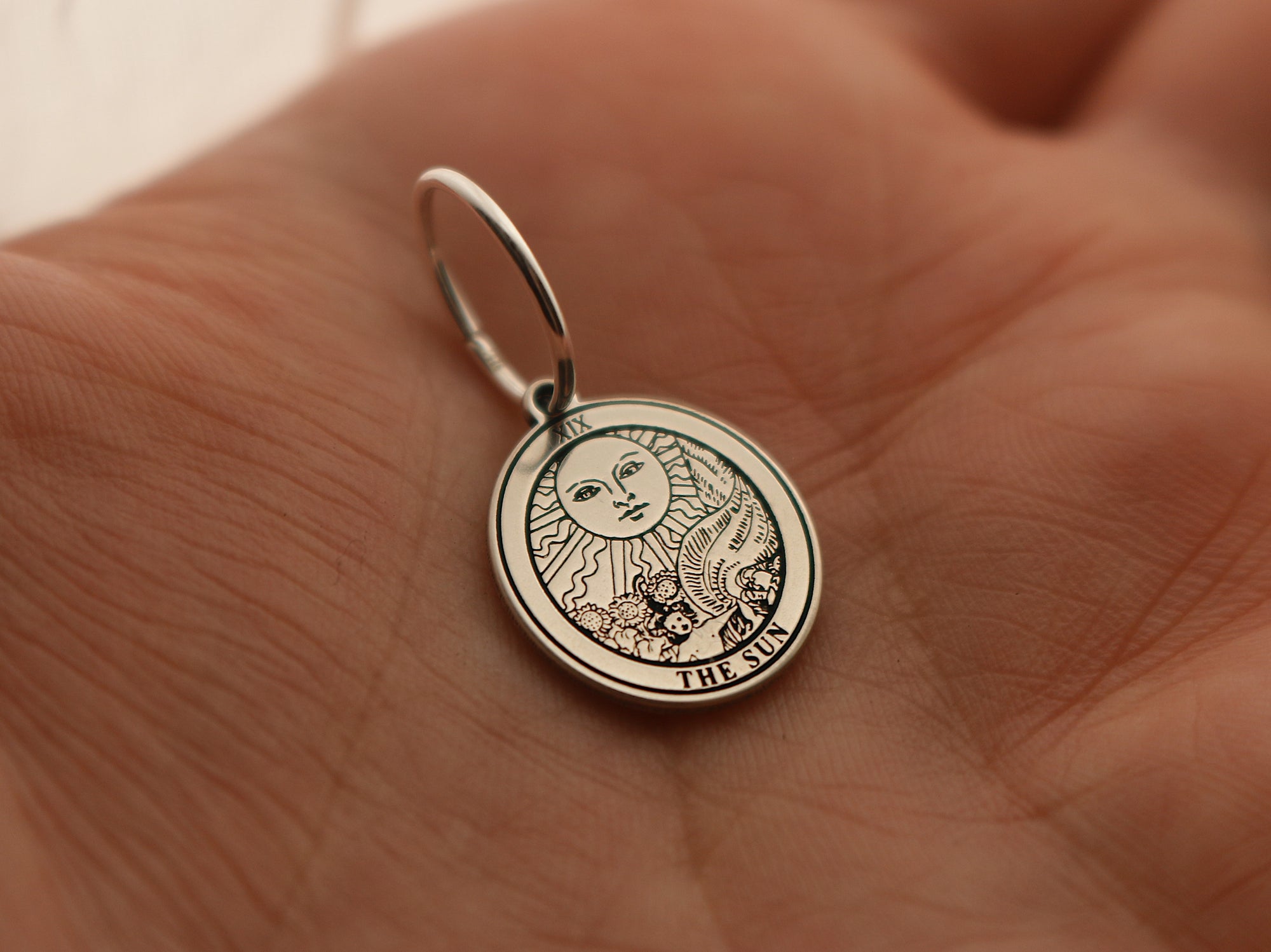 Round Tarot Card Hoop Earring