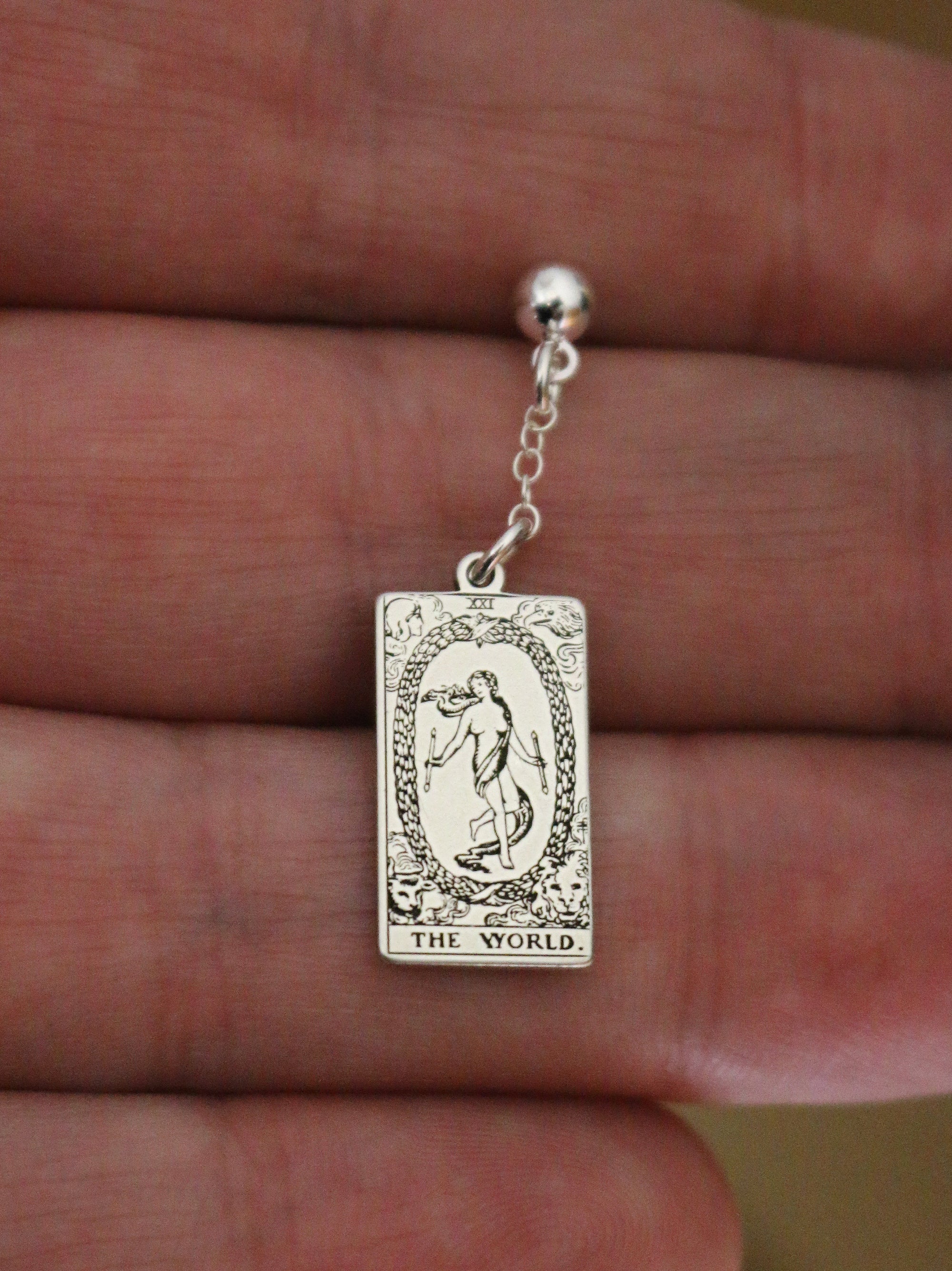 The Major Arcana Tarot Card Dangle Earring - Sterling Silver