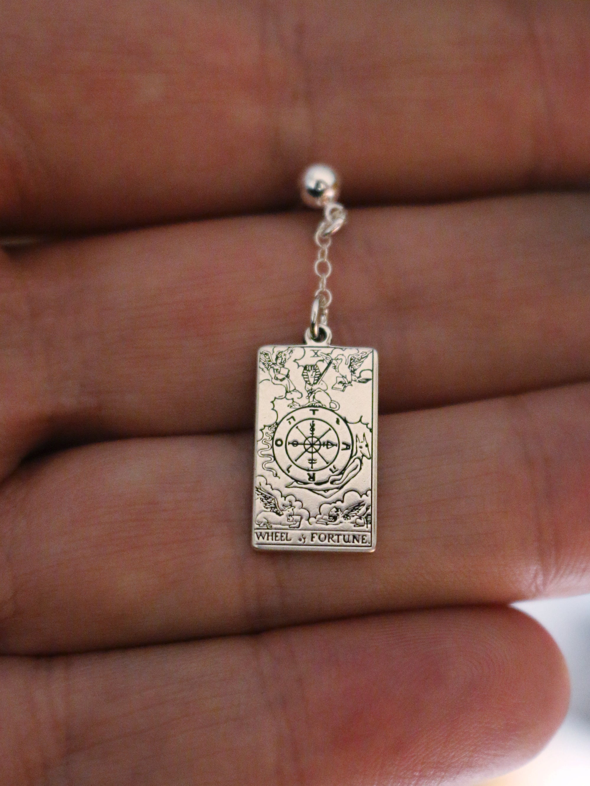 The Major Arcana Tarot Card Dangle Earring - Sterling Silver