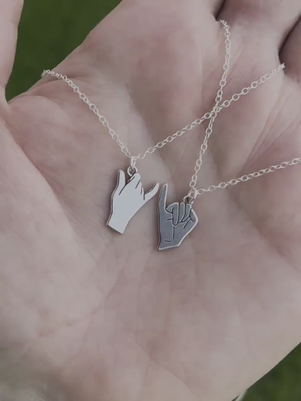 Matching 2 Necklace Pinky Swear Necklace Set | Best Friend Birthday Gift | Pinky Swear Couples Jewelry | Christmas Gift | Pinky Promise