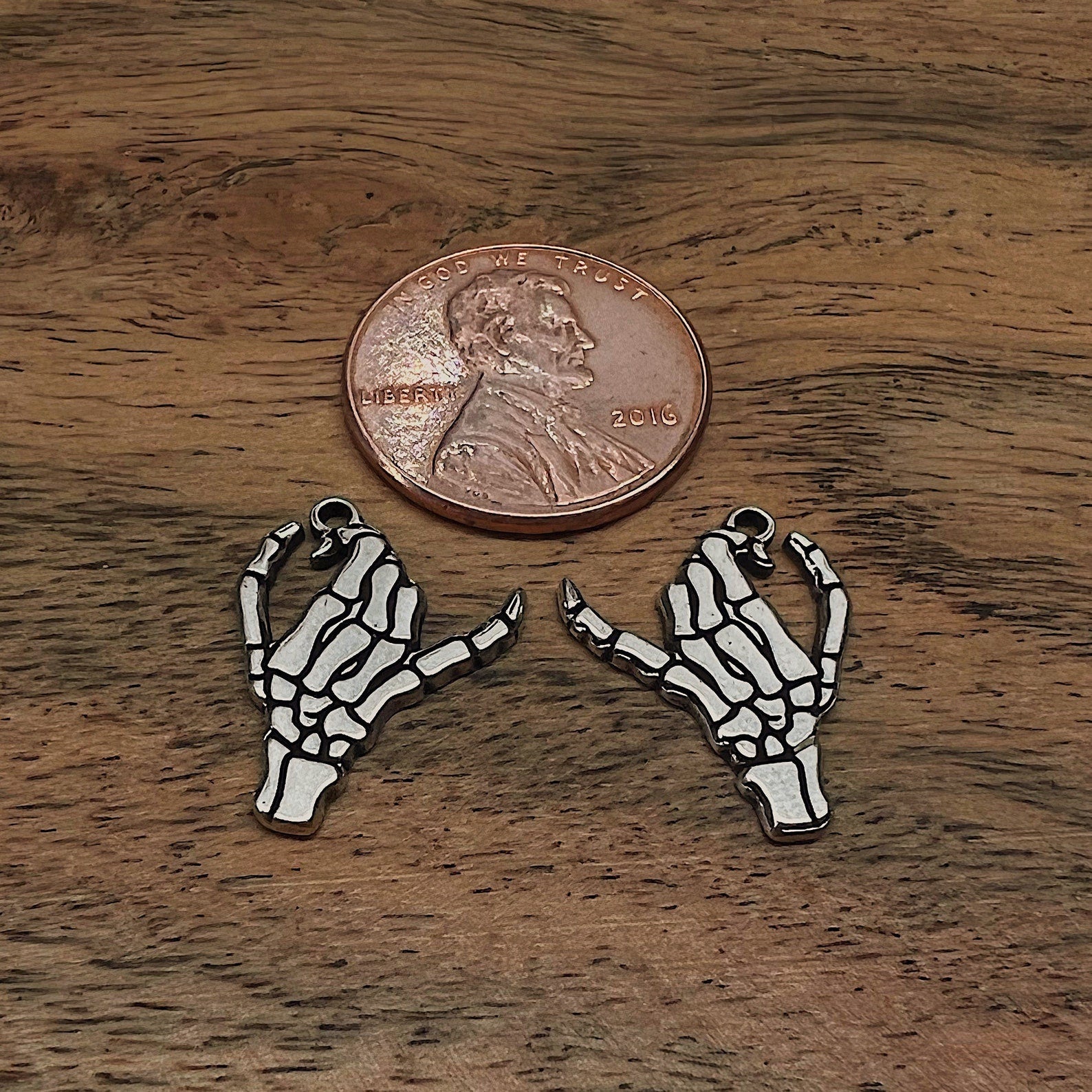 Matching Double Skeleton Pinky Swear Necklace Set