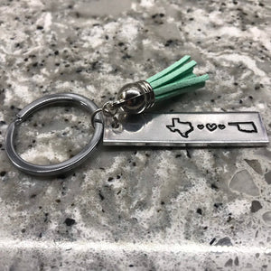 52 STATES (dc & pr), 11 COUNTRIES Long Distance Relationship State Keychain (1) | Anniversary Gifts for Boyfriend | Couples Living Apart