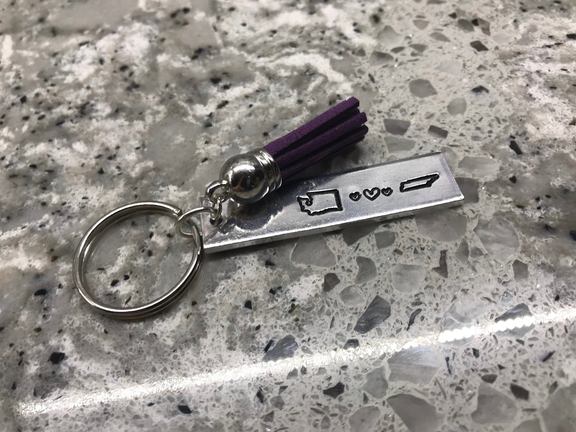 52 STATES (dc & pr), 11 COUNTRIES Long Distance Relationship State Keychain (1) | Anniversary Gifts for Boyfriend | Couples Living Apart