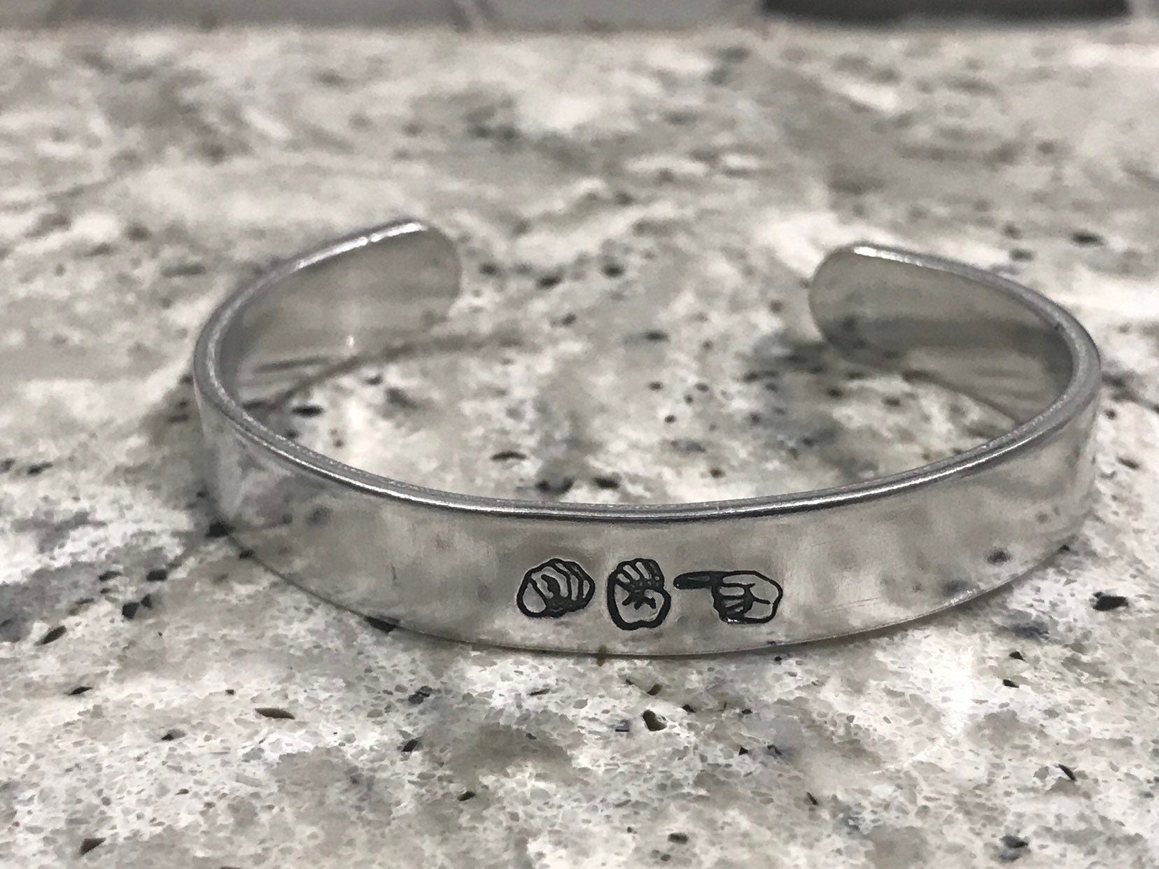ASL Name Bangle Bracelet | American Sign Language Gift | ASL Fingerspelling | Sign Jewelry | Name Sign Jewelry | Finger Alphabet | Interpret