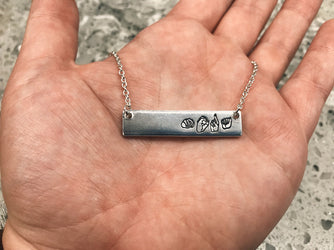 ASL Name Bar Necklace | American Sign Language Gift | ASL Fingerspelling | Sign Jewelry | Name Sign Jewelry | Finger Alphabet | Interpret
