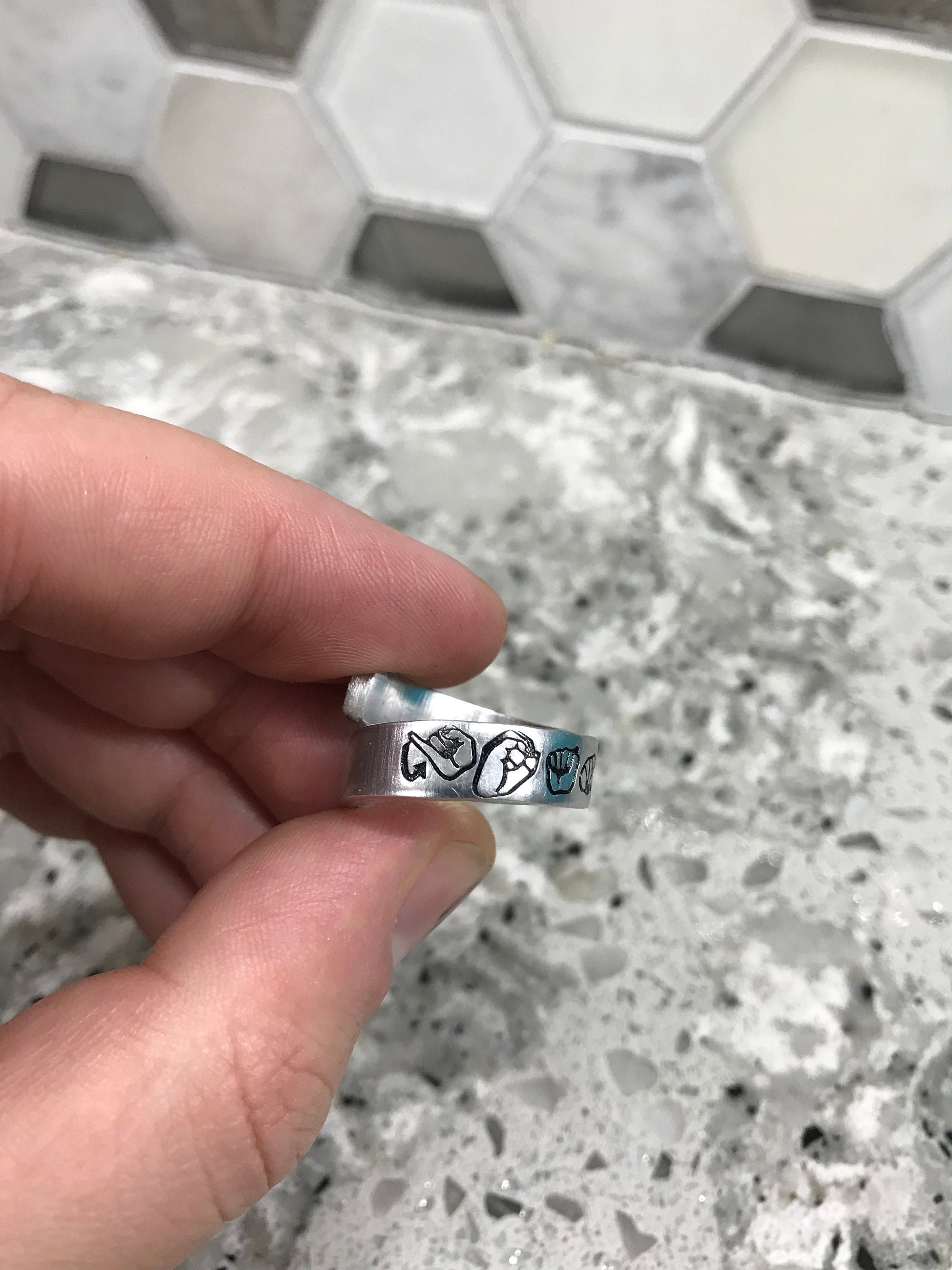 ASL Custom Name Stacking Wrap Ring | American Sign Language Gift | ASL Fingerspelling | Name Sign Jewelry | Finger Alphabet | Interpret