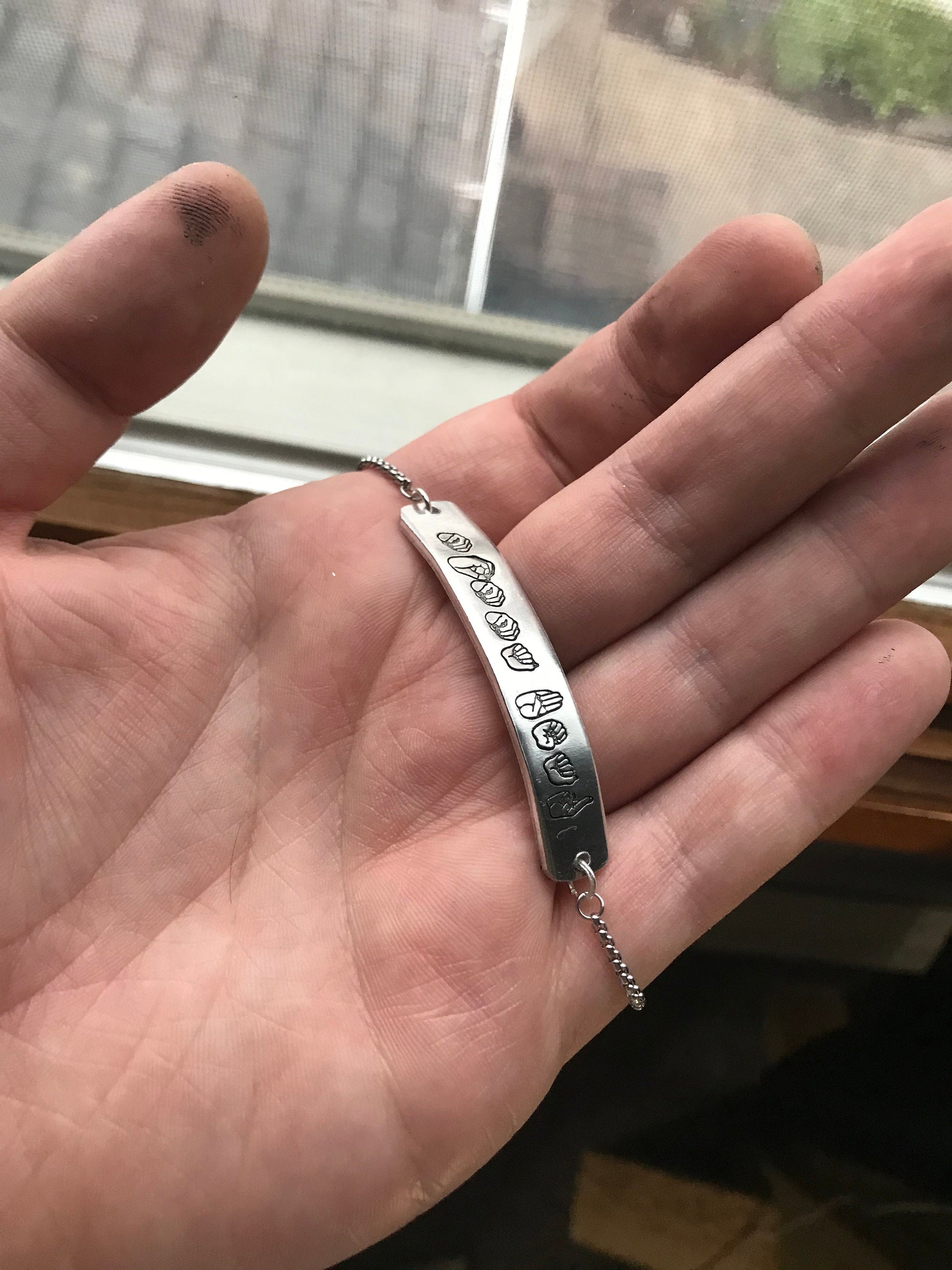 ASL Name Slide Bracelet | American Sign Language Gift | ASL Fingerspelling | Sign Jewelry | Name Sign Jewelry | Finger Alphabet | Interpret