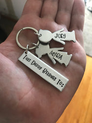 This Daddy Belongs To Keychain | Father's Day Gift | New Dad Gift | First Father's Day | Papa Keychain | Kids Name Personalized Keychain