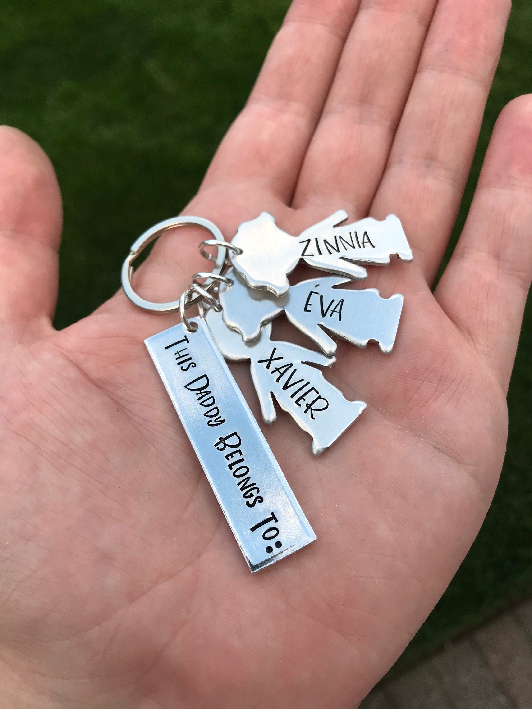 This Daddy Belongs To Keychain | Father's Day Gift | New Dad Gift | First Father's Day | Papa Keychain | Kids Name Personalized Keychain
