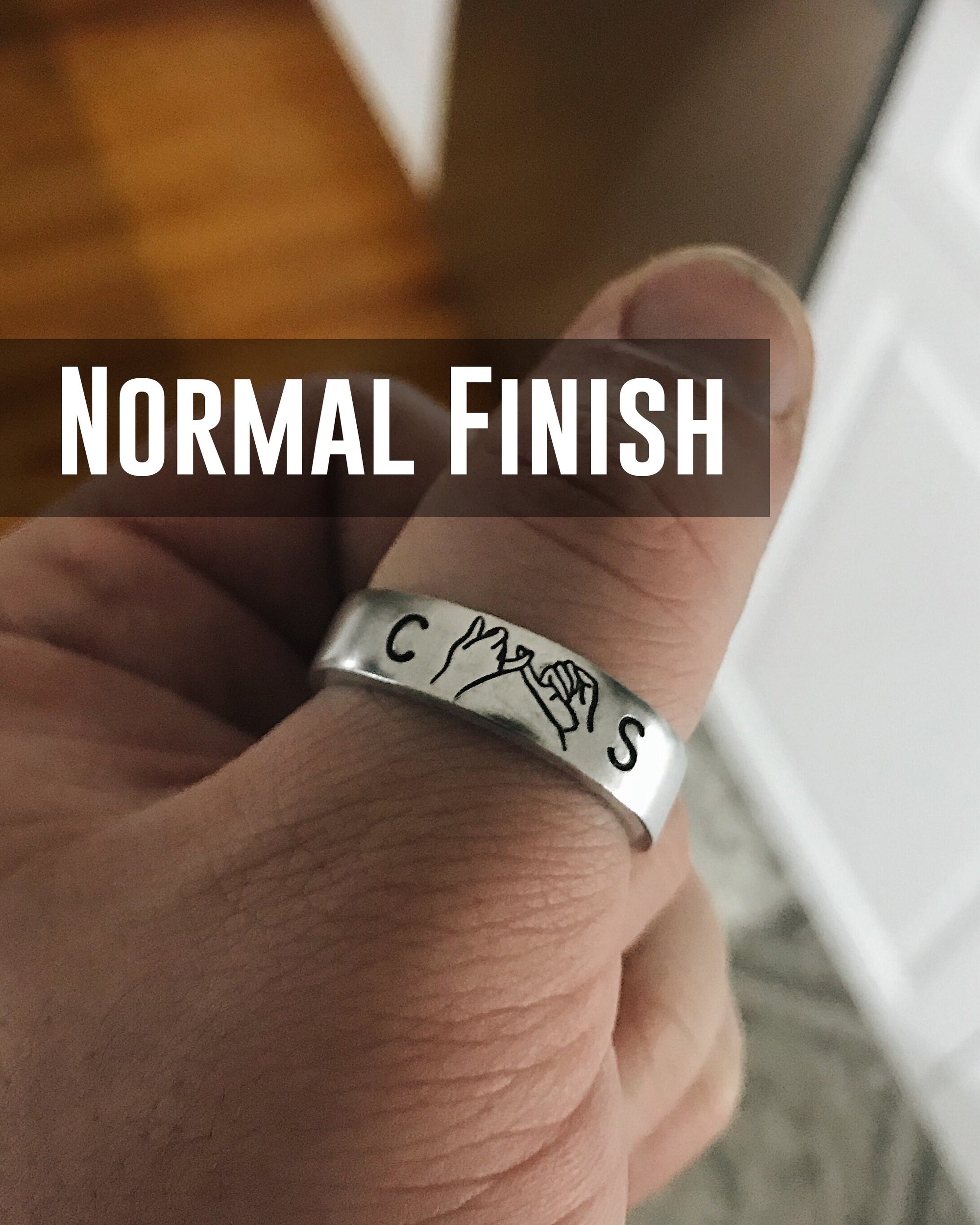 1 Custom Initials Pinky Swear Minimalist Stacking Ring | Pinky Promise Ring | Best Friend Birthday Gifts | Dainty Silver Ring | I Swear