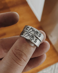 1 Custom Initials Pinky Swear Minimalist Stacking Ring | Pinky Promise Ring | Best Friend Birthday Gifts | Dainty Silver Ring | I Swear