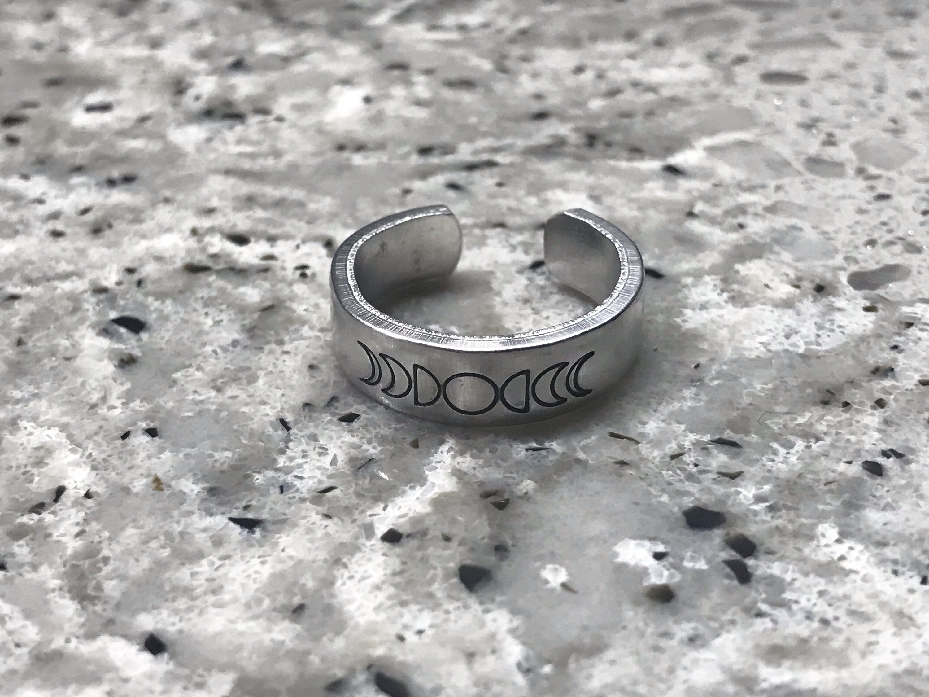 Moon Phases Minimalist Stacking Ring | Celestial Jewelry | Best Friend BFFs | Dainty Silver Ring | Goth Witch Jewelry