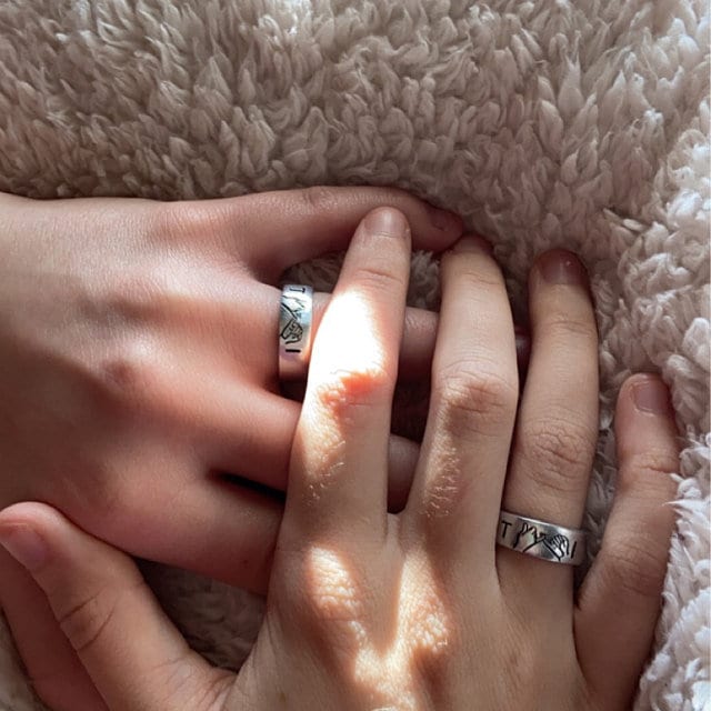 1 Custom Initials Pinky Swear Minimalist Stacking Ring | Pinky Promise Ring | Best Friend Birthday Gifts | Dainty Silver Ring | I Swear