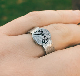 Rustic Pinky Swear Signet Style Stacking Ring | Pinky Promise Ring | Best Friend Birthday Gifts | Dainty Silver | I Swear | Long Distance