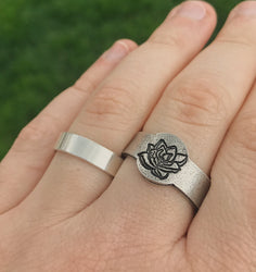 Magnolia Floral Signet Ring | Magnolia Jewelry | Rustic Birth Flower Ring | Best Friend Birthday Gift | Mother's Day Gift | Best Friend Ring