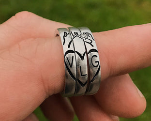 Best Friend Rings for 3 | Custom Initials Pinky Swear Stacking Ring Set | Promise Ring Set | Best Friend Birthday Gift | Dainty Silver Ring