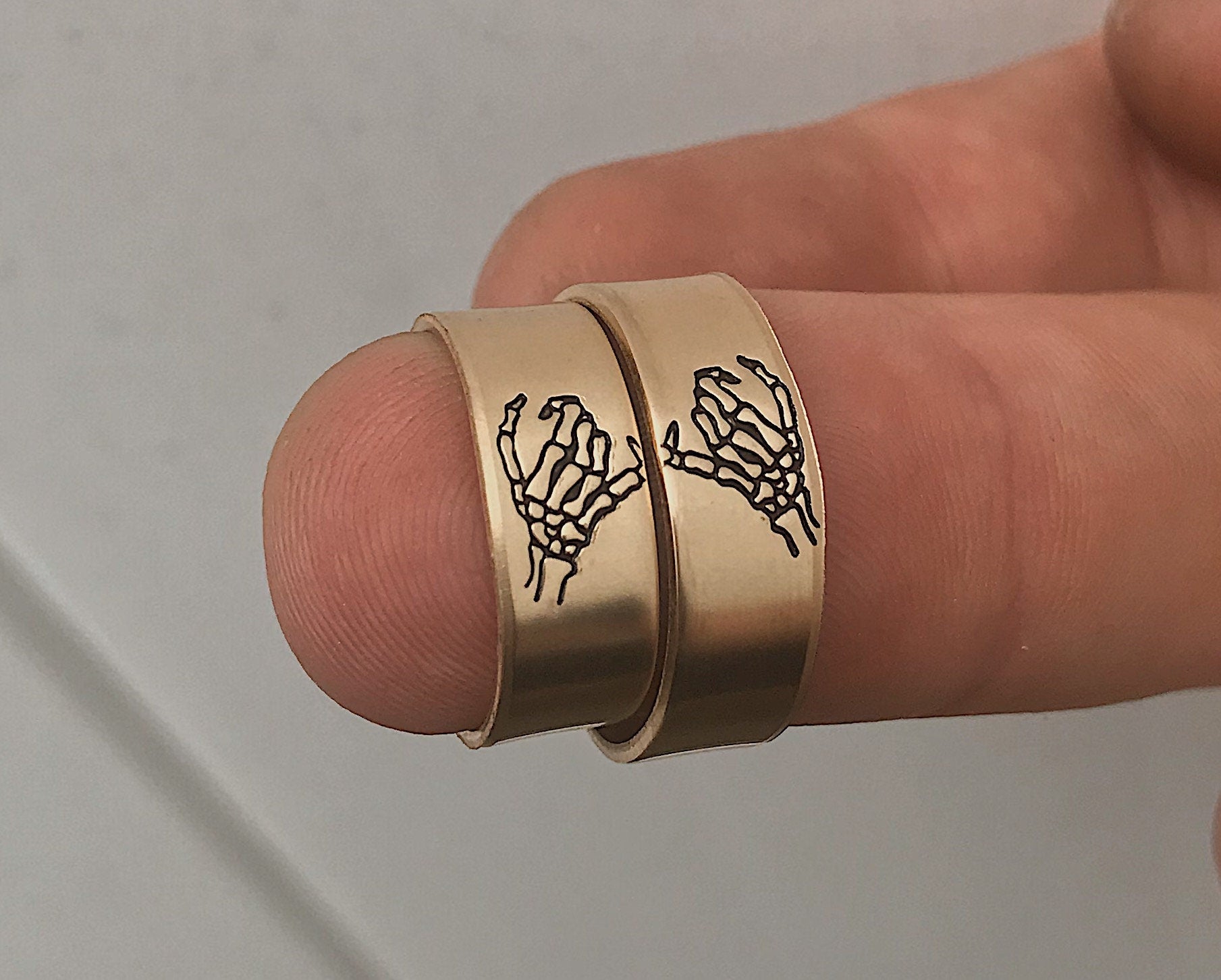 Double Skeleton Pinky Swear Ring Set