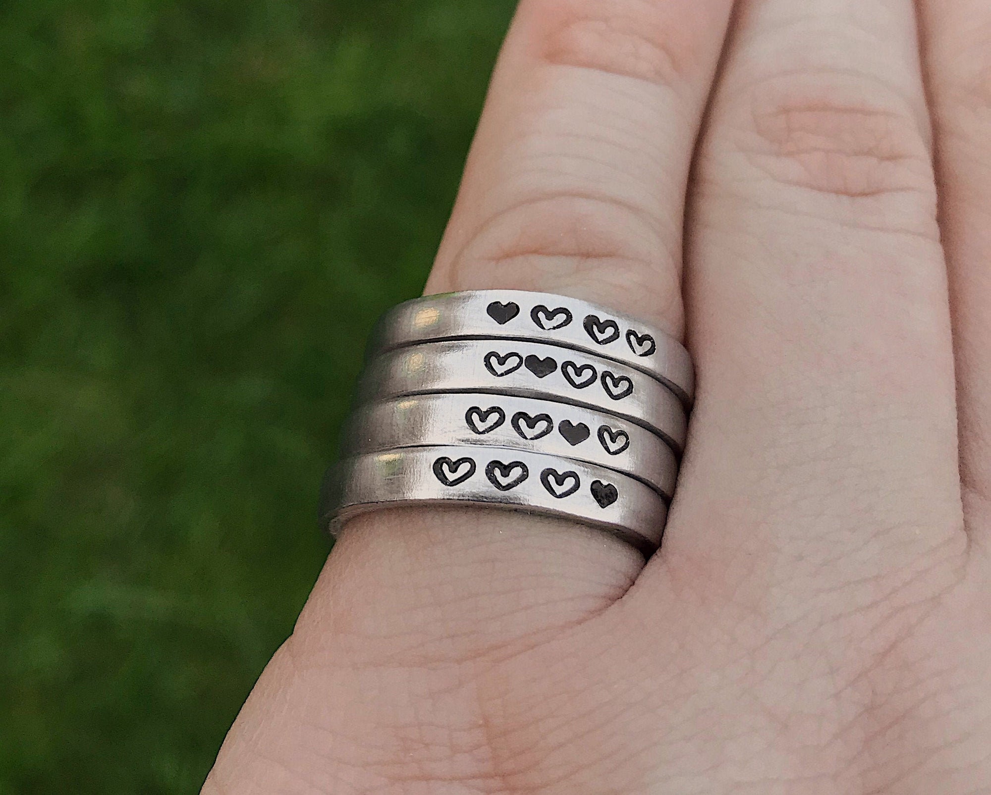 Best Friend Rings for 2, 3, 4, 5, 6 | Custom Initials Pinky Swear Stacking Ring Set | Dainty Promise Ring Set | Best Friend Birthday Gift