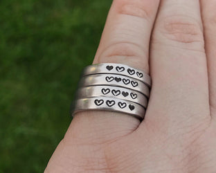Best Friend Rings for 2, 3, 4, 5, 6 | Custom Initials Pinky Swear Stacking Ring Set | Dainty Promise Ring Set | Best Friend Birthday Gift