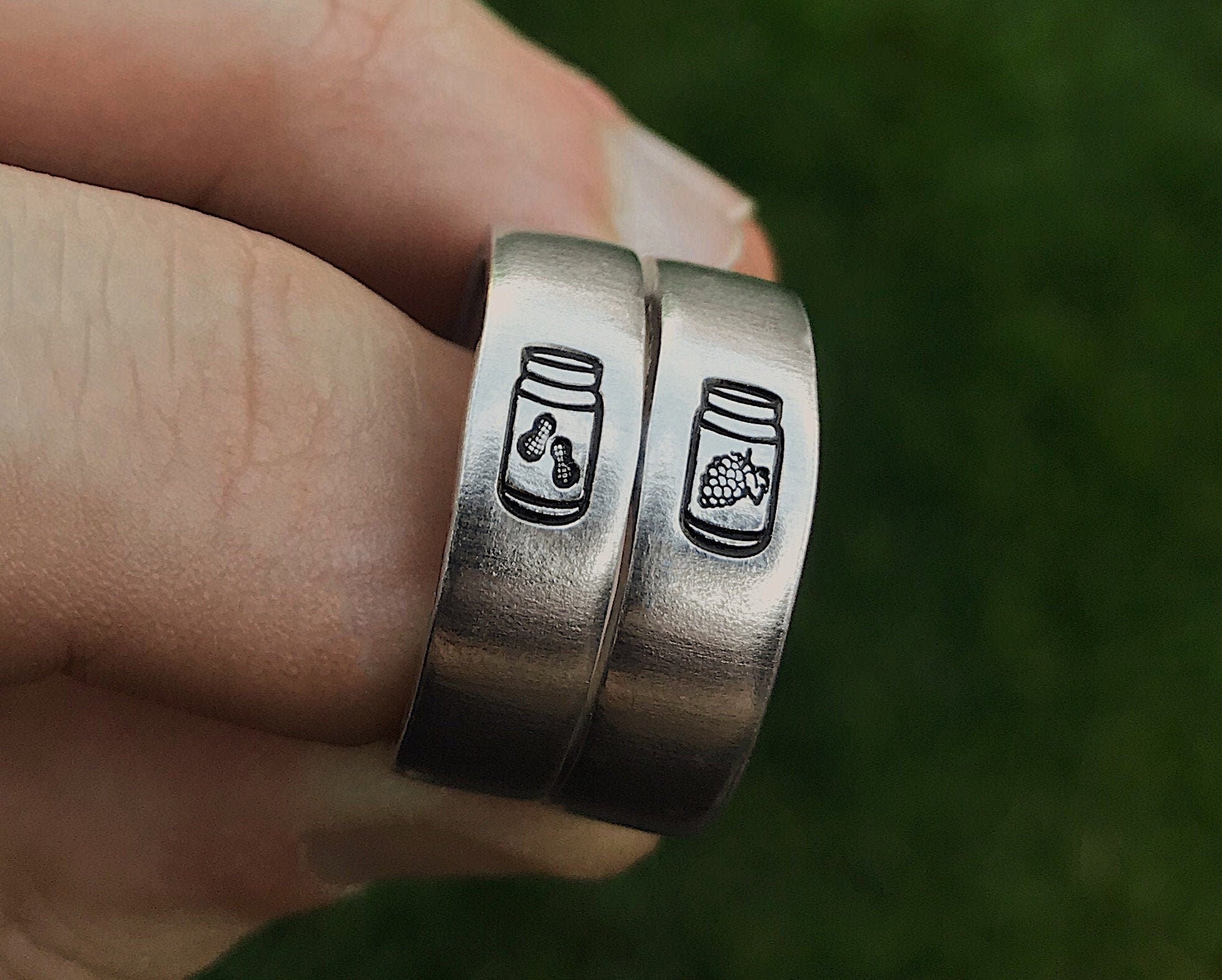 Matching 2 Ring Best Friend Peanut Butter & Jelly Ring Set | Pinky Promise | Best Friend Birthday Gifts | Rings for Sisters | Rings for 2