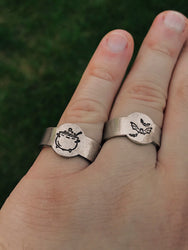 5 DESIGNS: Rustic Halloween Signet Ring | Halloween Jewelry | Witch, Bat, Ghost, Spider Web, Cauldron Jewelry | Halloween Ring