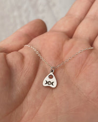 Dainty Planchette Sterling Silver Charm Necklace | Best Friend Birthday Gift | Halloween Necklace | Celestial Mystic Lunar Jewelry