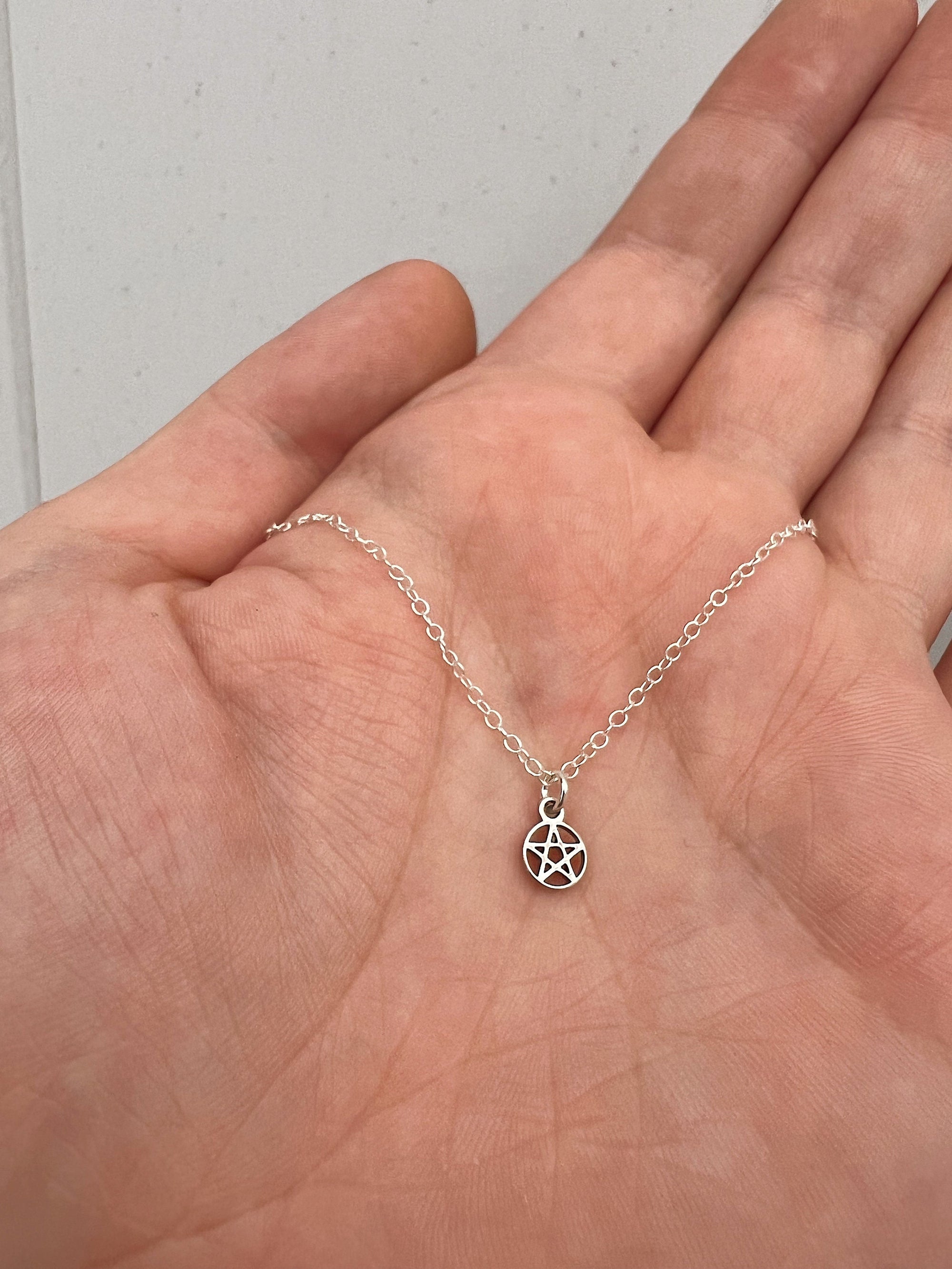 Dainty Pentacle Charm Necklace | Best Friend Birthday Gift | Halloween Necklace | Mystic Pagan Jewelry | Wiccan Necklace | Witchcore Jewelry