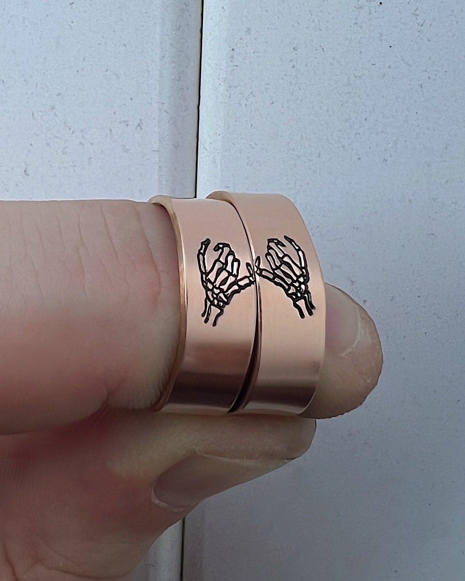 Double Skeleton Pinky Swear Ring Set