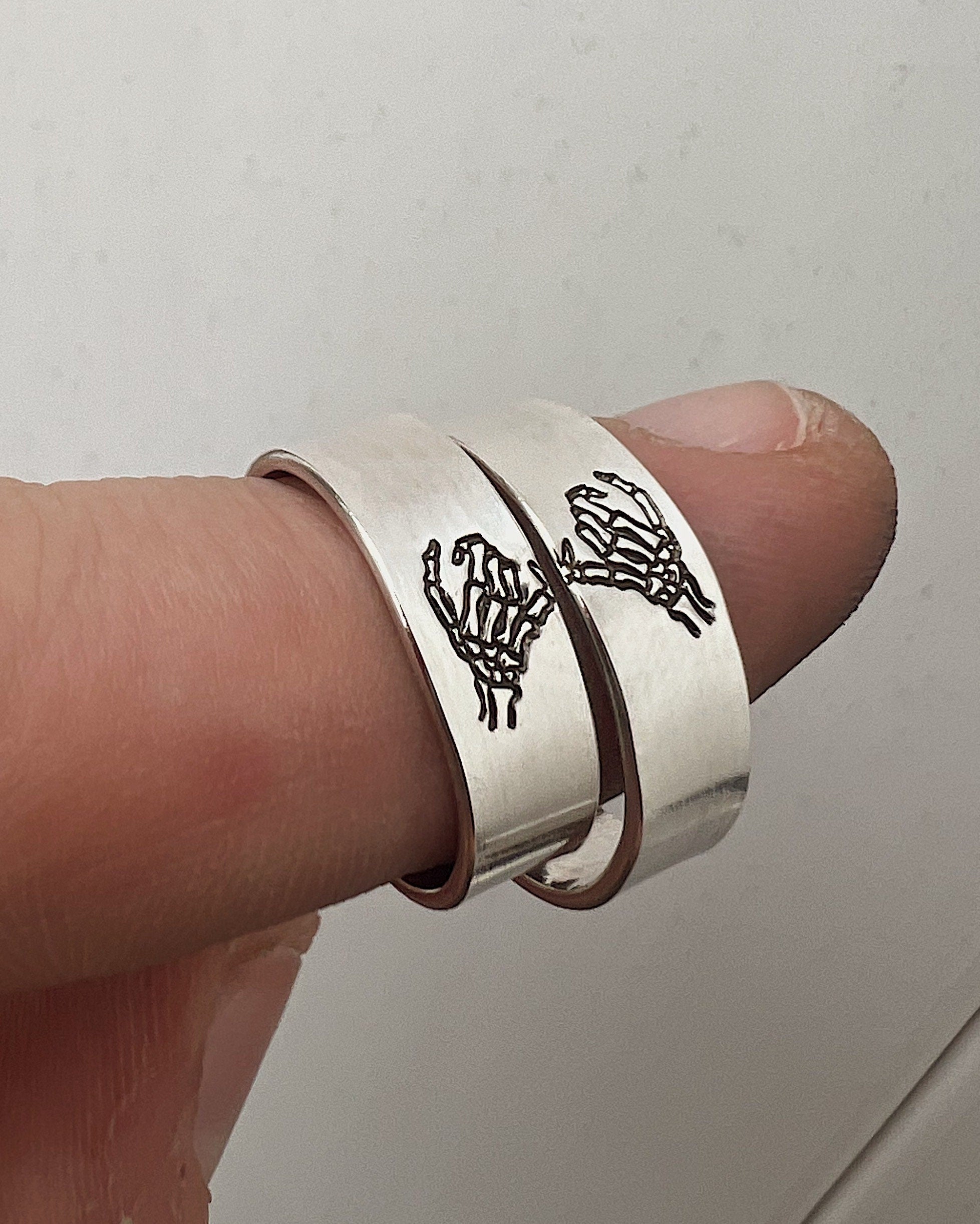 Double Skeleton Pinky Swear Ring Set