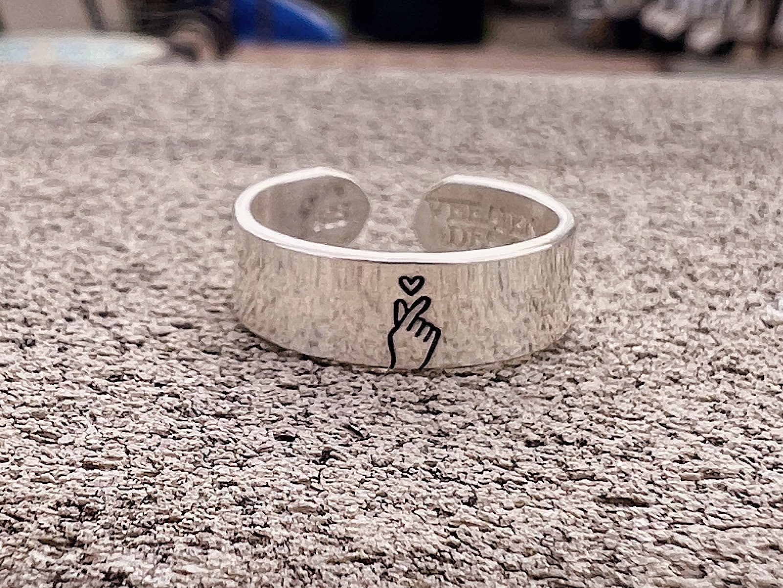 Korean Finger Heart Minimalist Stacking Ring | I Love You Promise Ring | Best Friend BFFs | KPop Hallyu Finger Heart | Y2k Kawaii Jewelry