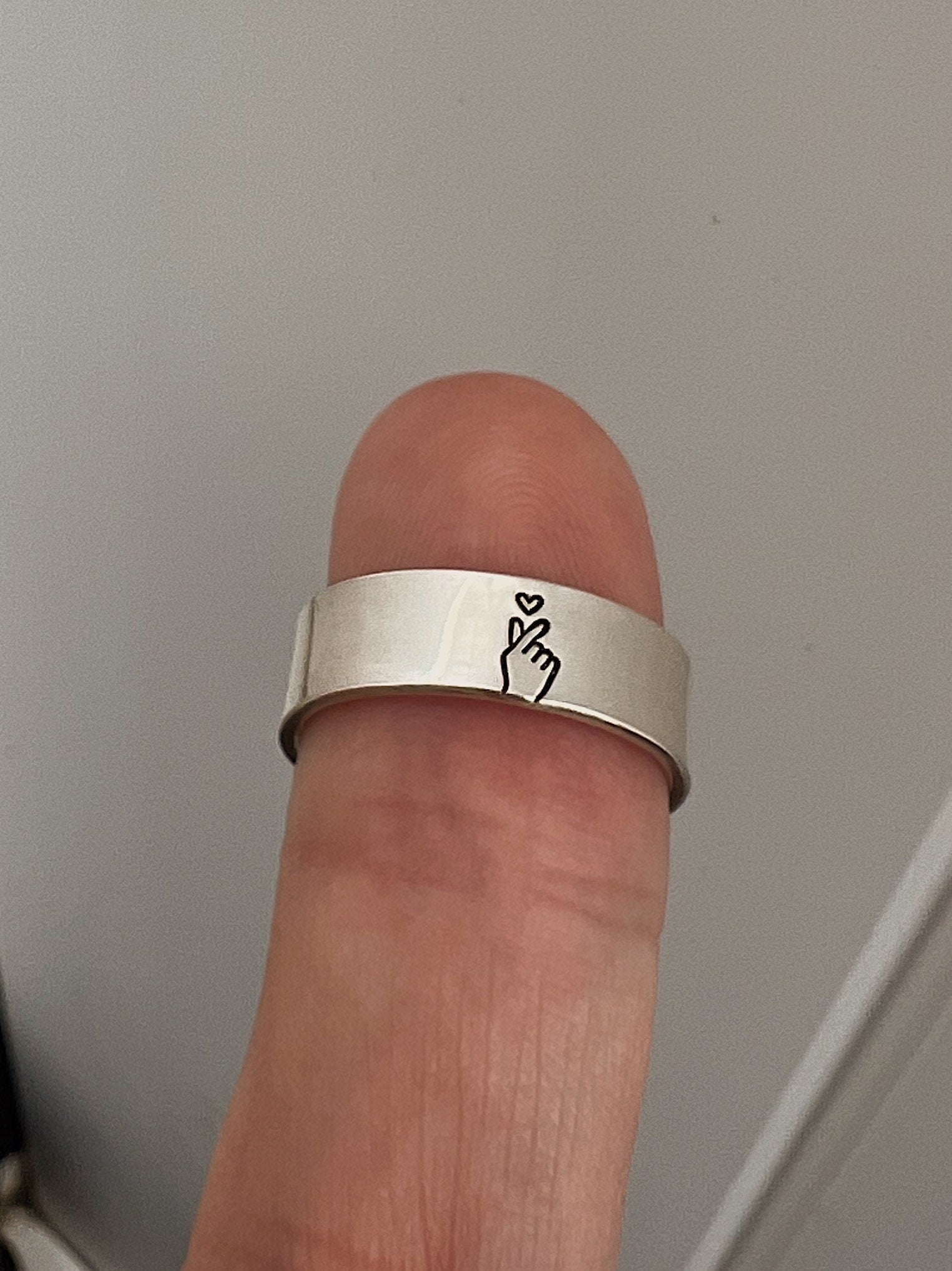 Korean Finger Heart Minimalist Stacking Ring | I Love You Promise Ring | Best Friend BFFs | KPop Hallyu Finger Heart | Y2k Kawaii Jewelry