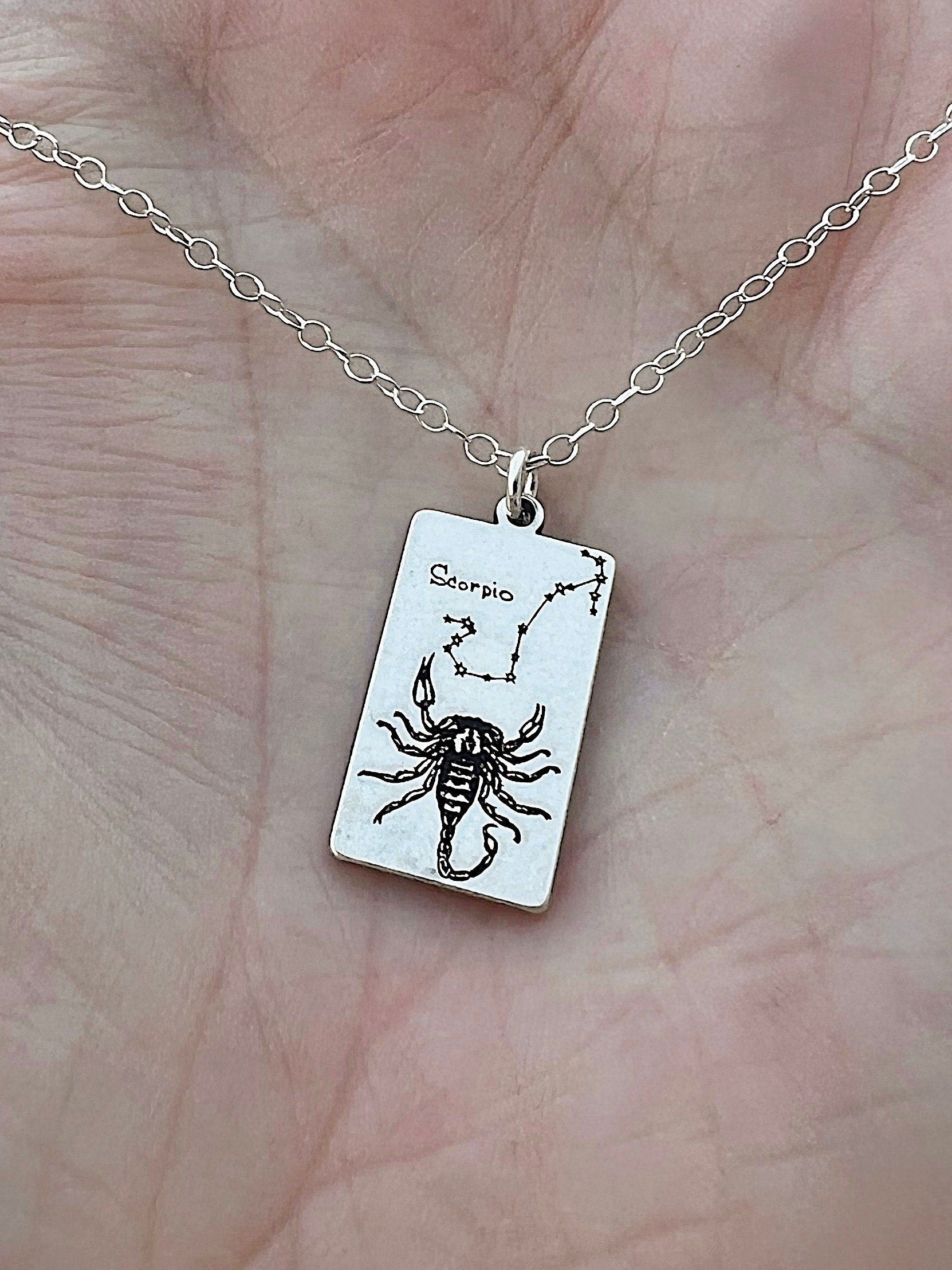 Scorpio Zodiac Sign Necklace - Sterling Silver