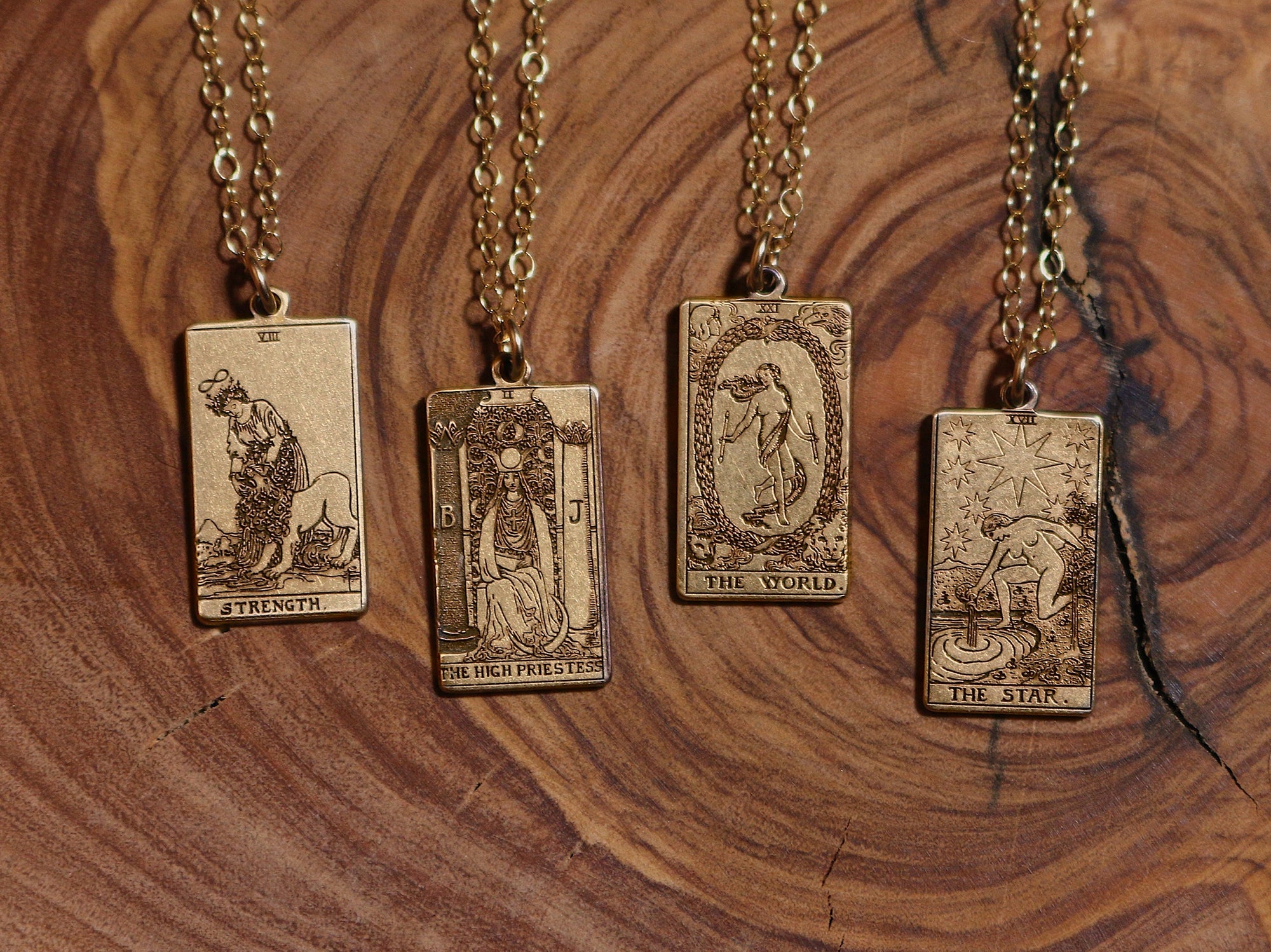 22 CARDS: Dainty Tarot Card Gold Filled Charm Necklace | Best Friend Birthday Gift | Gold Tarot Card Necklace | Celestial Mystic Jewelry
