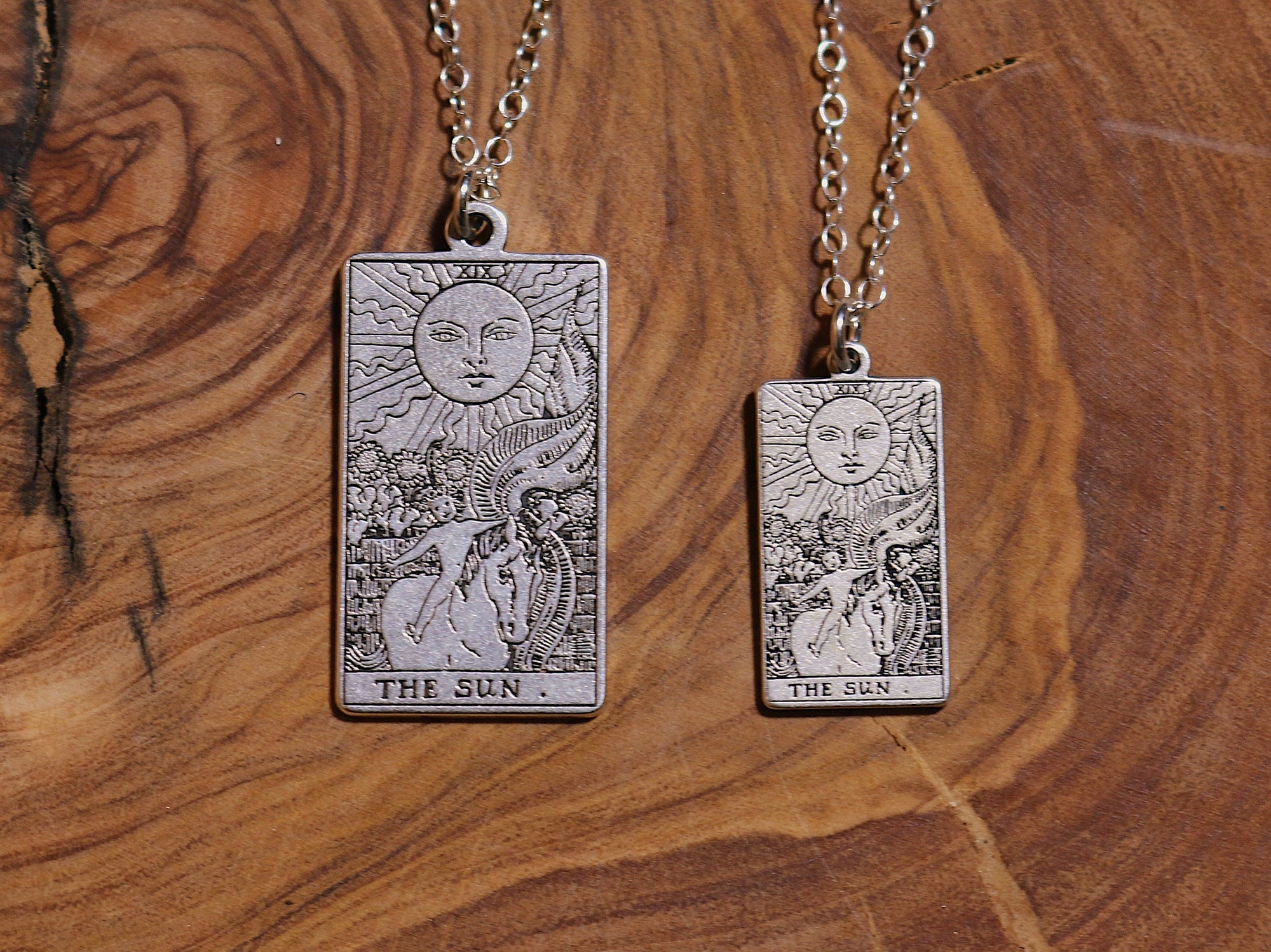 22 CARDS: Large Tarot Card Necklace | Best Friend Birthday Gift | Sterling Silver Tarot Card Necklace | Celestial Mystic Witch Jewelry