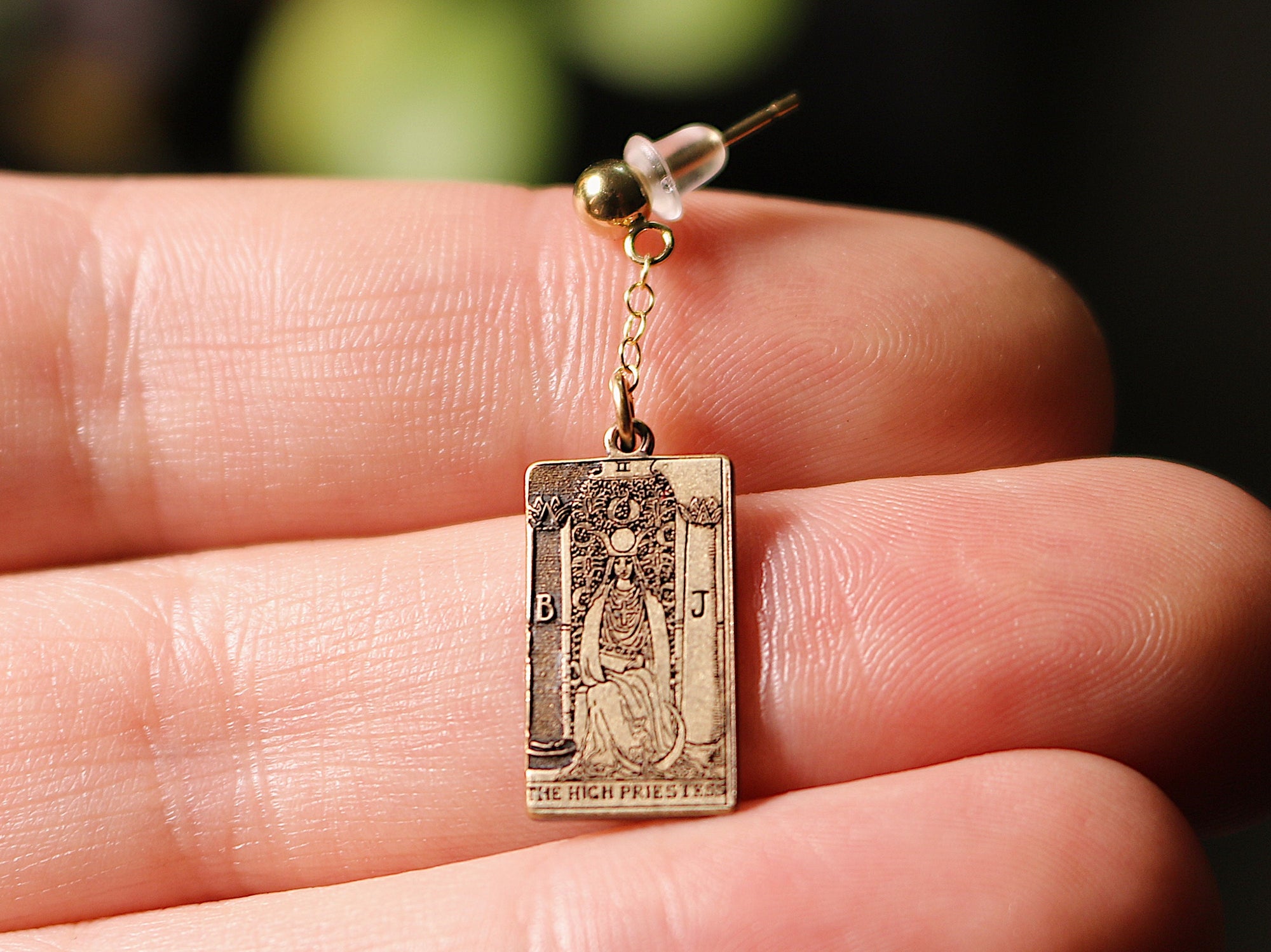 22 CARDS: Dainty Tarot Card Gold Filled Dangle Earring | Best Friend Birthday Gift | Tarot Card Earrings | Celestial Mystic Jewelry