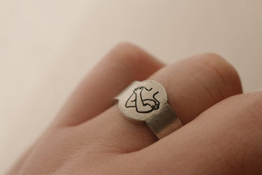 Self Love Ring | I Am Enough Inspirational Jewelry | Best Friend Birthday Gift | Rustic Love Yourself Hug Signet Ring | Be Kind To Your Mind