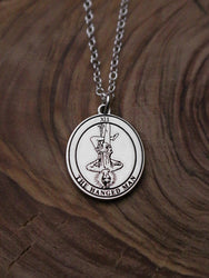 Round The Hanged Man Tarot Card Necklace | Best Friend Birthday Gift | Tarot Card Necklace | Celestial Mystic Amulet | Dainty Witch Necklace