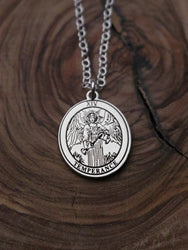 Round Temperance Tarot Card Necklace | Best Friend Birthday Gift | Tarot Card Necklace | Celestial Mystical Amulet | Dainty Witch Necklace