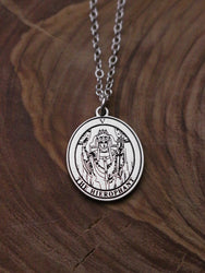 Round The Hierophant Tarot Card Necklace | Best Friend Birthday Gift | Tarot Card Necklace | Celestial Mystic Amulet | Dainty Witch Necklace