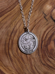 Round The Star Tarot Card Necklace | Best Friend Birthday Gift | Tarot Card Necklace | Celestial Mystic Jewelry | Dainty Witch Necklace