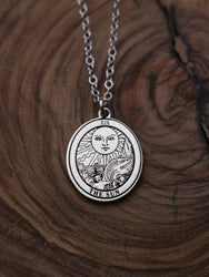 Round The Sun Tarot Card Necklace | Best Friend Birthday Gift | Tarot Card Necklace | Celestial Mystical Amulet | Dainty Witch Necklace
