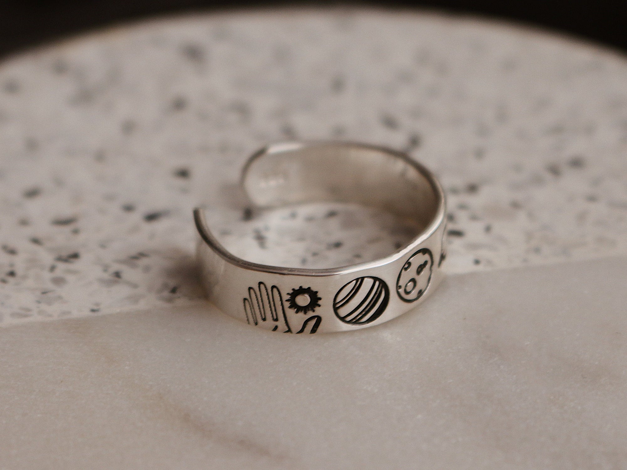 Solar System Ring | Planets Jewelry | Sun and Moon Ring | Best Friend Birthday Gift | Space Lover Jewelry | Celestial Ring | Astronomical