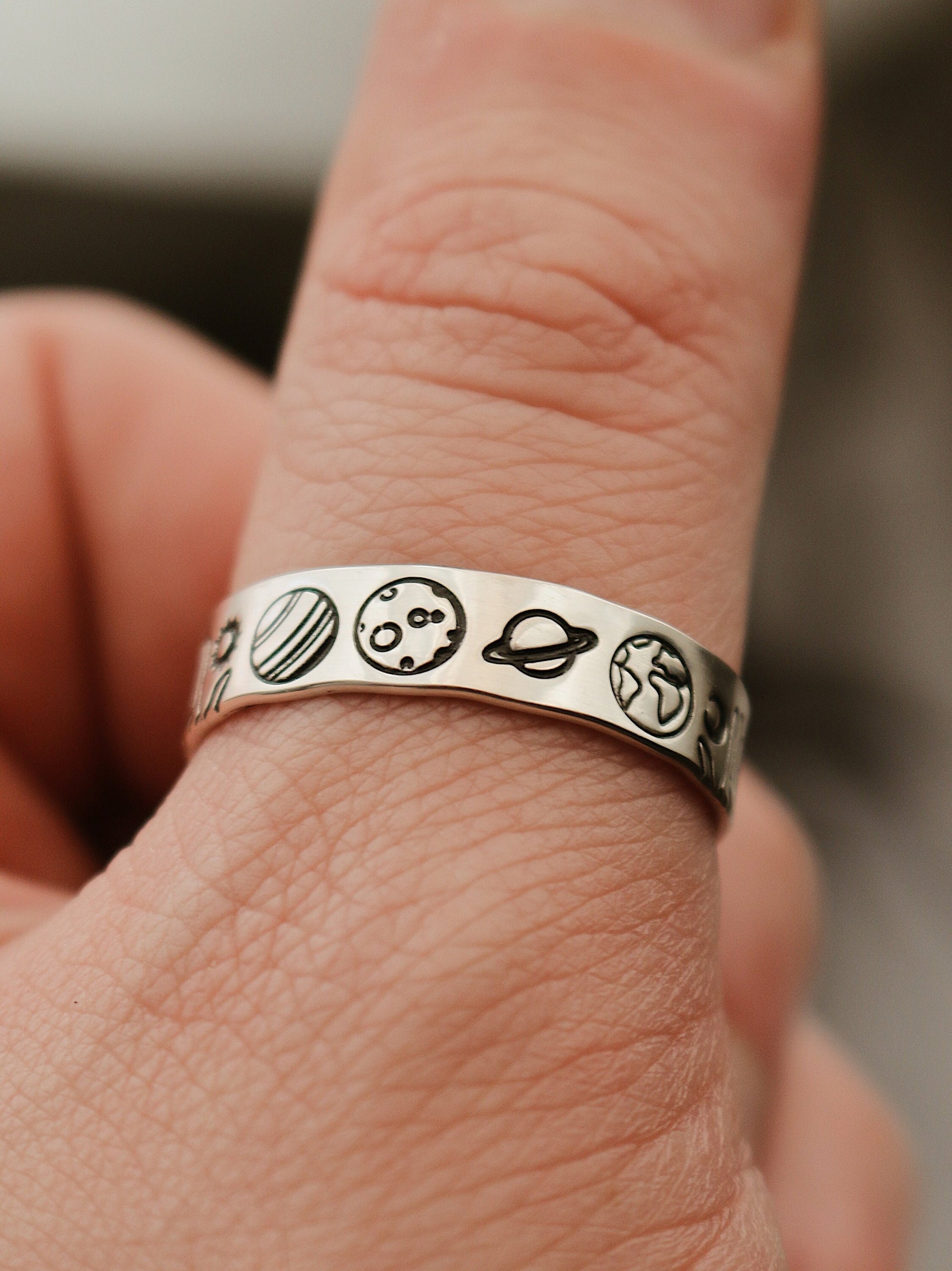 Solar System Ring | Planets Jewelry | Sun and Moon Ring | Best Friend Birthday Gift | Space Lover Jewelry | Celestial Ring | Astronomical