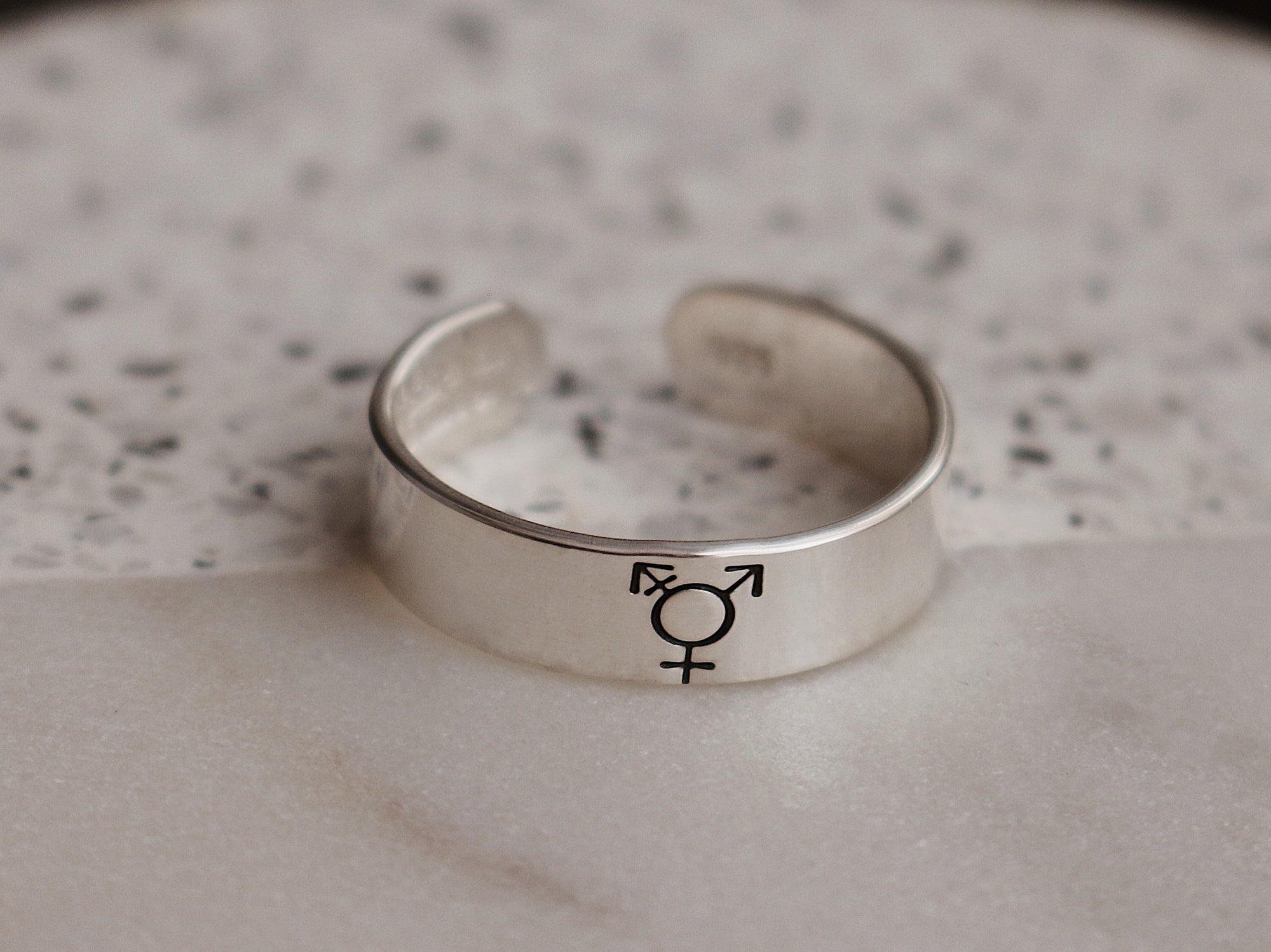Transgender Ring | Trans Pride Jewelry | Pride Jewelry | LGBTQ+ Pride Ring | FTM Ring | MTF Ring | Transitioning Jewelry