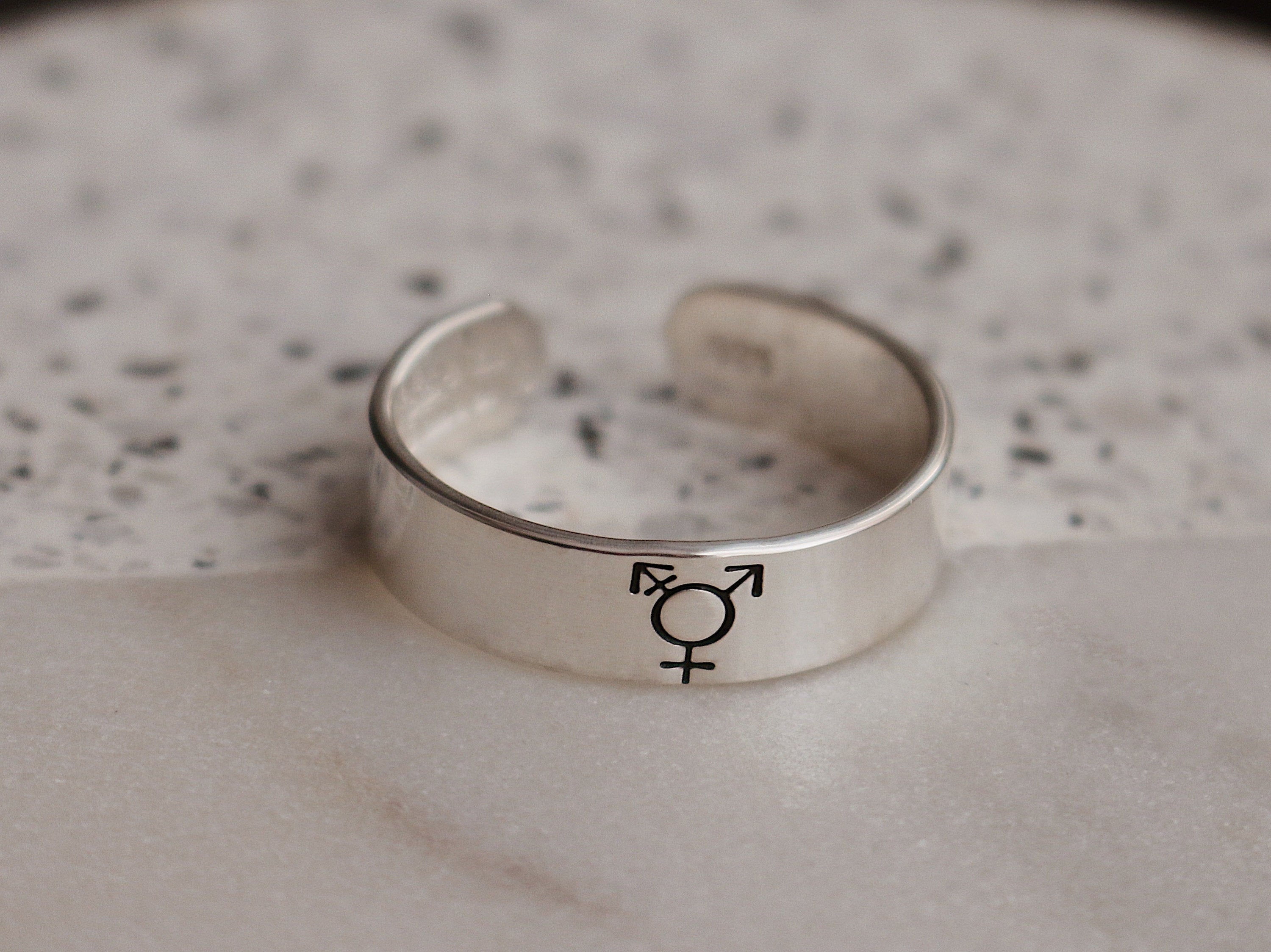 Transgender Ring | Trans Pride Jewelry | Pride Jewelry | LGBTQ+ Pride Ring | FTM Ring | MTF Ring | Transitioning Jewelry