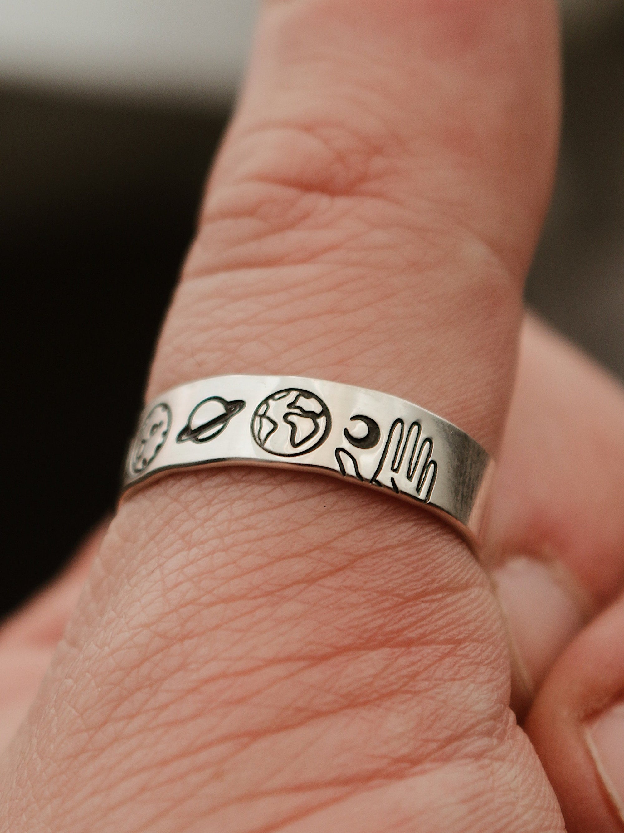 Solar System Ring | Planets Jewelry | Sun and Moon Ring | Best Friend Birthday Gift | Space Lover Jewelry | Celestial Ring | Astronomical
