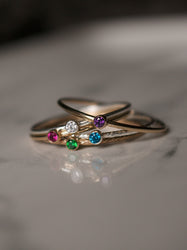 Birthstone Stacking Ring | Personalized Birth Month | Best Friend Birthday | Stackable Birth Stone Ring | Mom Crystal Stack | Valentines Day