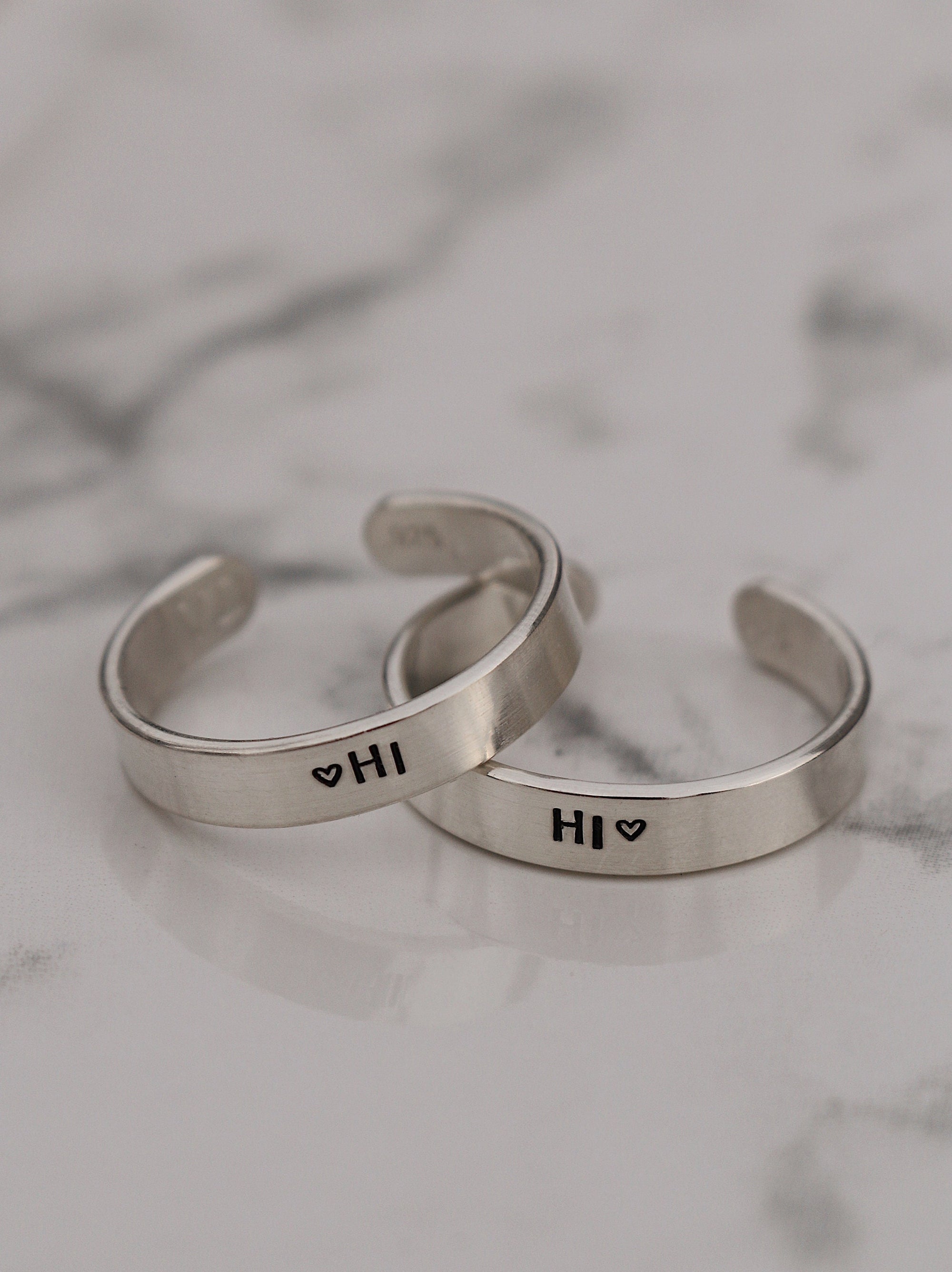 Hi Speech Bubble Ring Set | Gay Pride Jewelry | LGBTQ Friend Gift | Pride Jewelry | LGBTQ+ Pride Ring | Matching Couples Rings