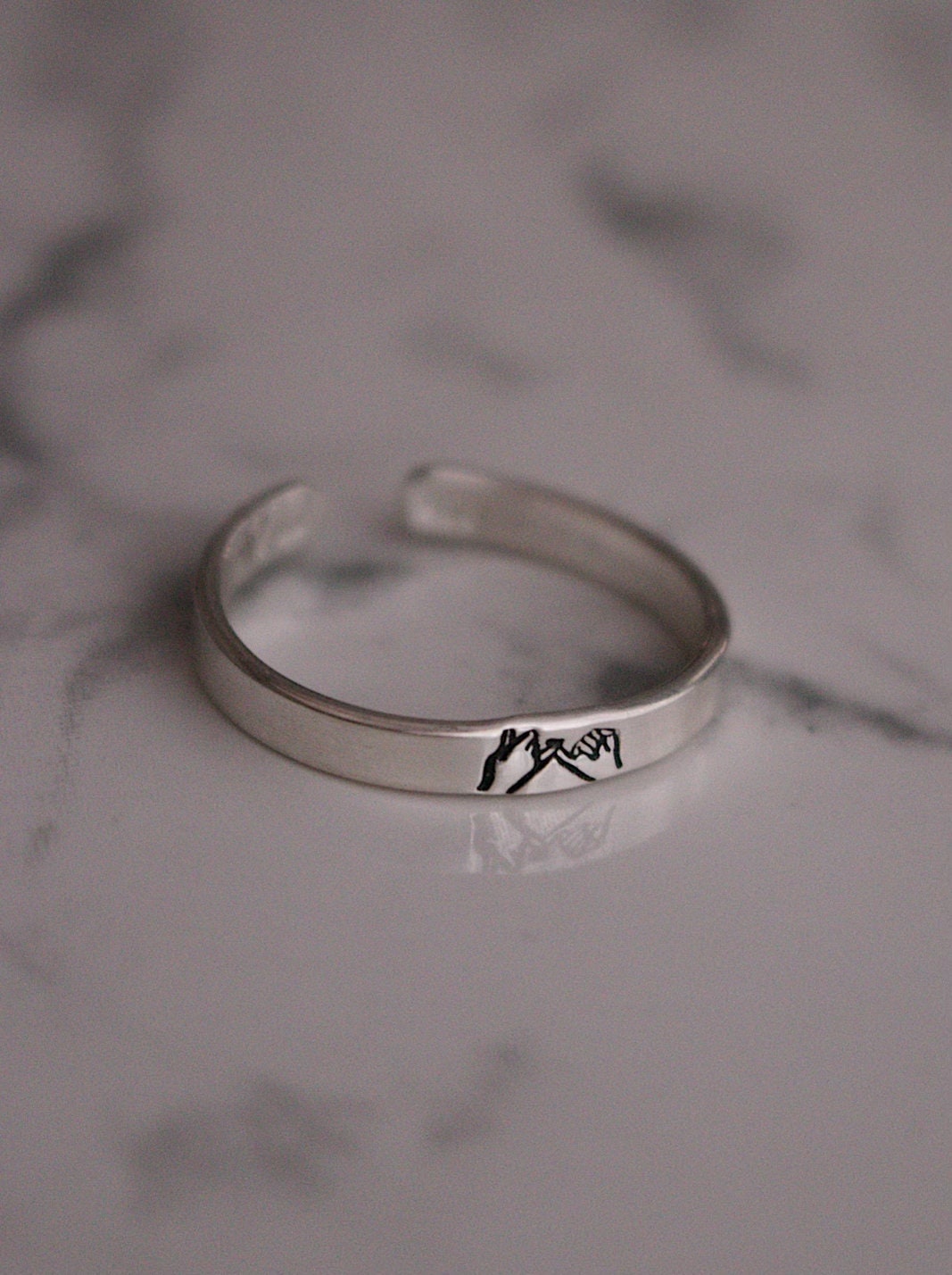 Tiny Pinky Swear Minimalist Stacking Ring | Pinky Promise Ring | Best Friend Birthday Gifts | Dainty Silver Ring | Couples Promise Ring