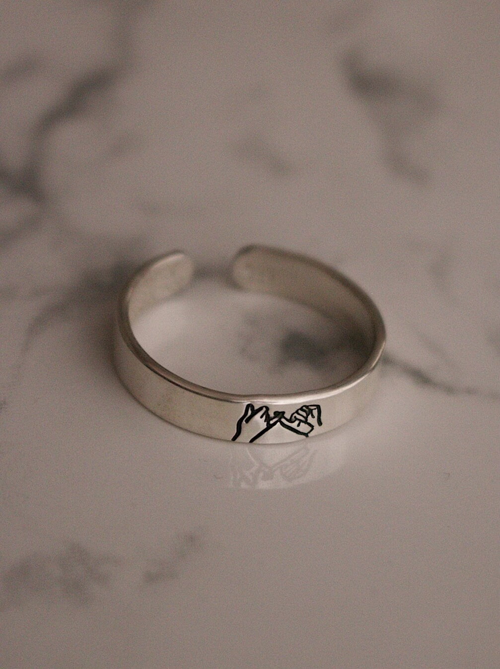Dainty Pinky Swear Stacking Ring | Pinky Promise Ring | Best Friend Birthday Gifts | Everyday Silver Ring | Couples Promise Ring